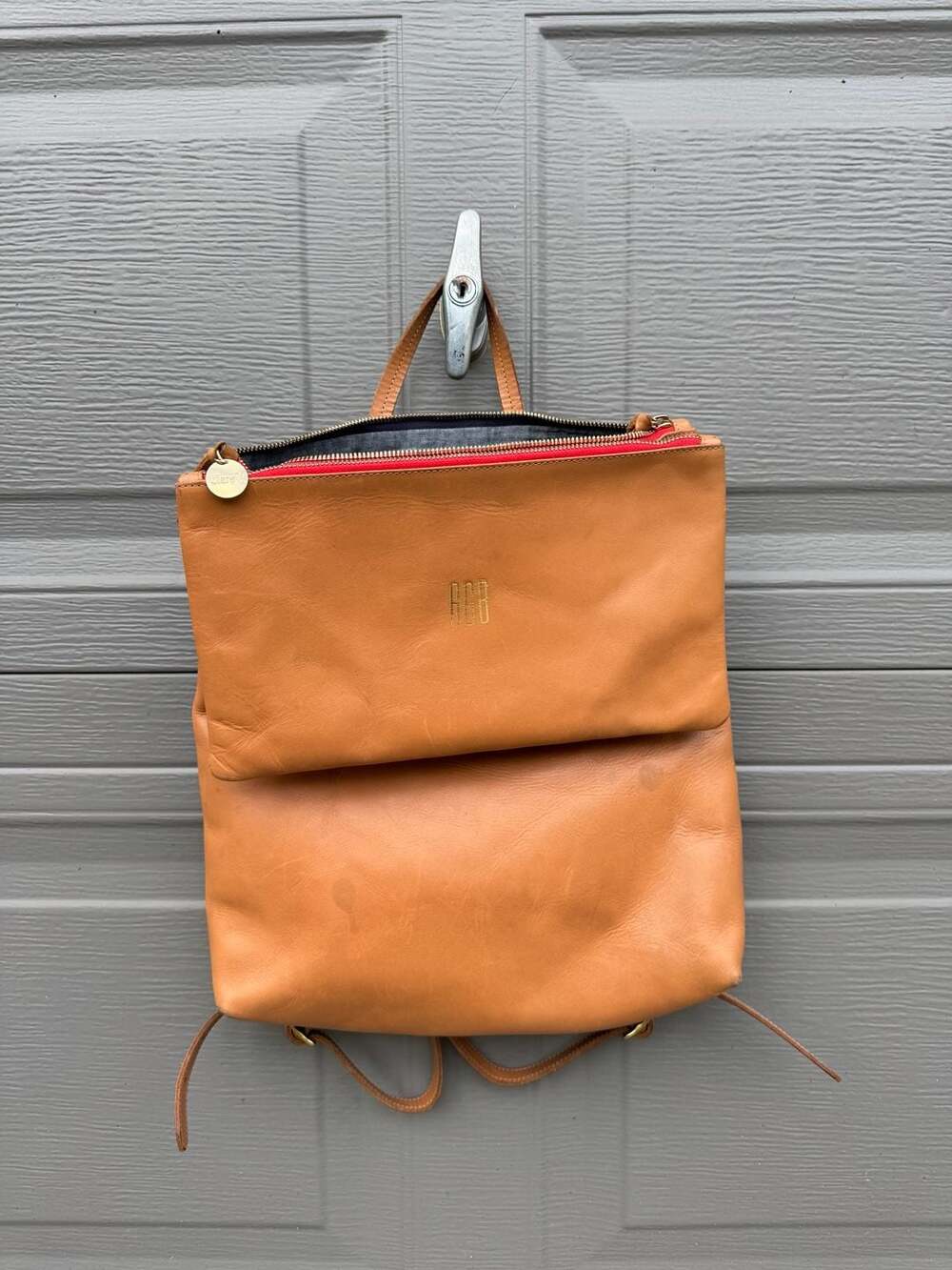 Clare V. Marcelle Tan Leather Foldover Backpack